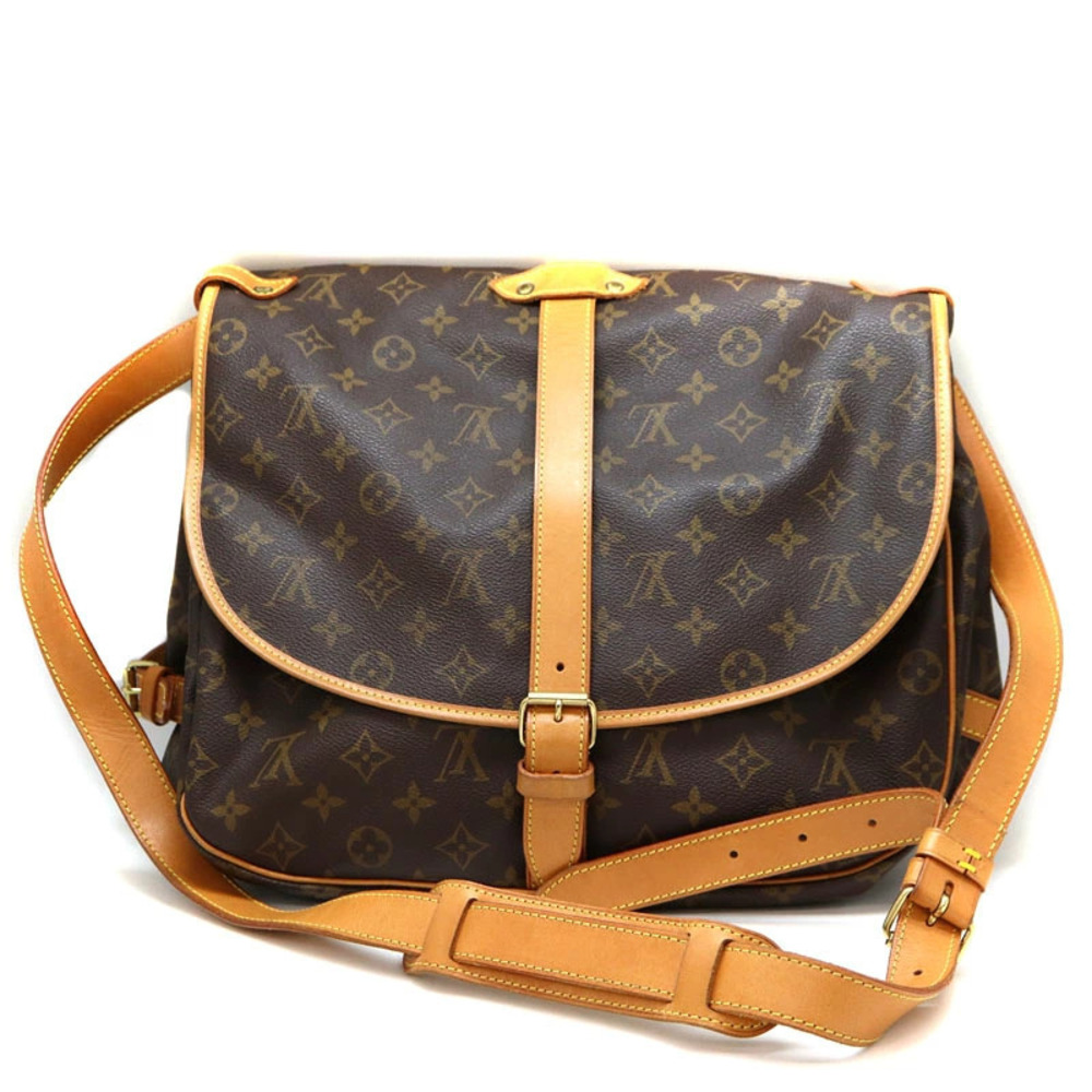 Louis Vuitton Brown Bag Canvas Monogram Saumur Shoulder